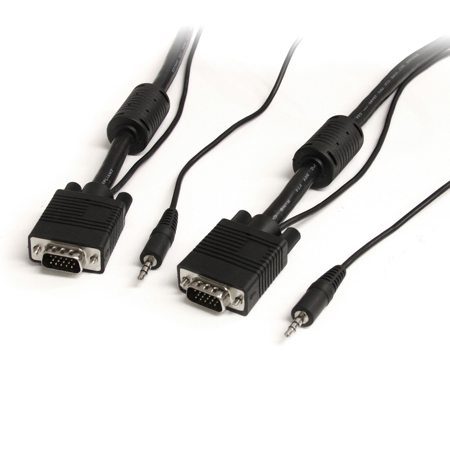 StarTech 50' Coax High Resolution Monitor VGA Cable with Audio HD15, 28 AWG