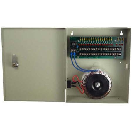 Securitytronix 24VAC 10A 18-Port Camera Power Supply with IEC 3-pin Cord, Beige