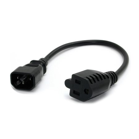 StarTech 1' Computer Power Cord with IEC 320 EN 60320 C14 to NEMA 5-15R Connector, 18 AWG