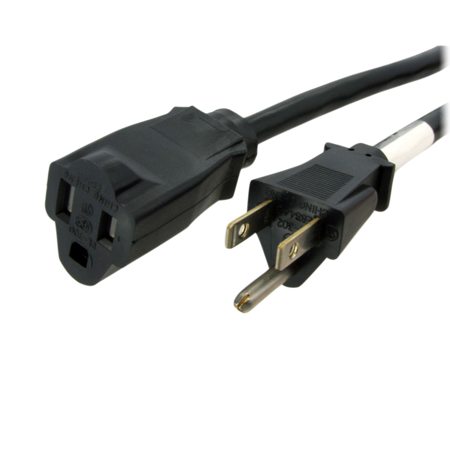 StarTech 3' Power Extension Cord with NEMA 5-15 Receptacle and Plug, 16 AWG
