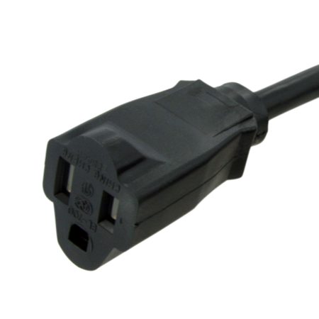 StarTech 3' Power Extension Cord with NEMA 5-15 Receptacle and Plug, 16 AWG
