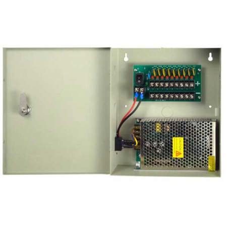 Securitytronix 12VDC 10A 9-Port Camera Power Supply, Beige