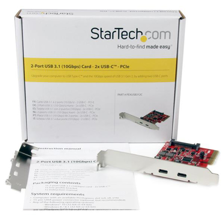 StarTech 2-Port USB 3.1 (10Gbps) Card with 2x USB-C Connector