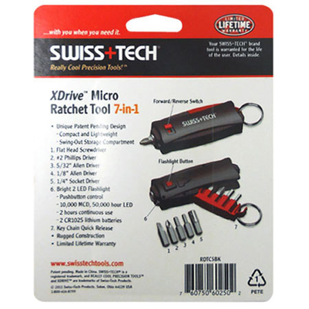 Swiss+Tech RDTCSBK XDrive Micro Ratchet Tool Set, Bk/Rd