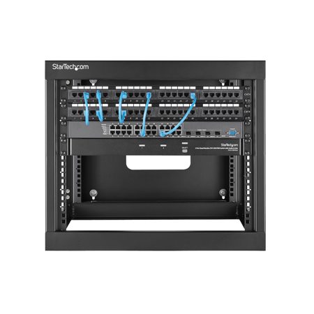 StarTech 8U 22" Depth Hinged Open Frame Wall Mount Server Rack