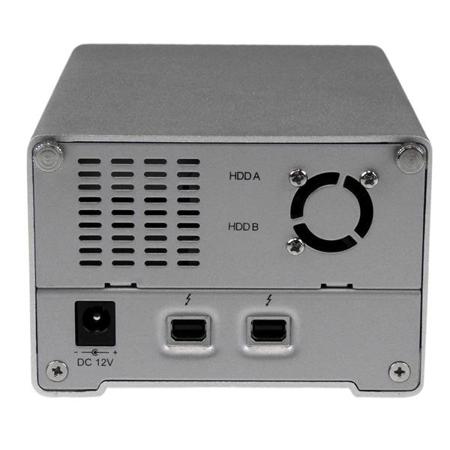 StarTech Thunderbolt Hard Drive Enclosure with Thunderbolt Cable, Silver
