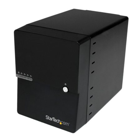 StarTech USB 3.0/eSATA 4-Bay 3.5" SATA III Hard Drive Enclosure with Built-In HDD Fan and UASP, 6Gbps Maximum Data Transfer Rate