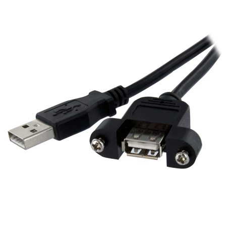 StarTech 1' Panel Mount 4 Pin USB A Female to Male Cable