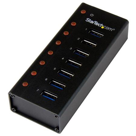 StarTech 7-Port Desktop or Wall-Mountable Metal Enclosure USB 3.0 Hub
