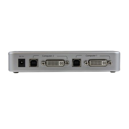 StarTech 2 Port USB DVI KVM Switch Kit with Cables USB 2.0 Hub & Audio, White