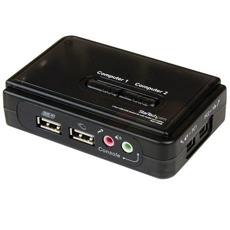 StarTech 2 Port USB KVM Switch Kit with Audio and Cables