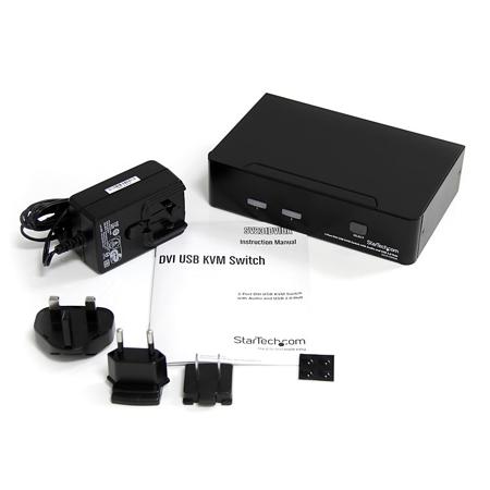 StarTech 2 Port DVI USB KVM Switch with Audio and USB 2.0 Hub