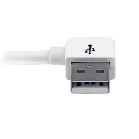 StarTech 1m (3.28') Apple 30-pin Dock Connector to Left Angle USB Cable, White