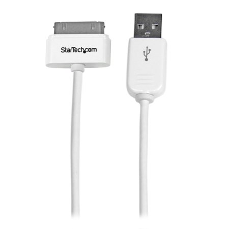 StarTech 0.30m (0.98') Short Apple 30-pin Dock Connector to USB Cable, White