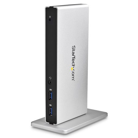 StarTech Universal USB 3.0 Laptop Docking Station, 2x DVI Video, 2x USB Fast-Charge Ports, 5Gbps Maximum Data Transfer Rate, 2048x1152 Resolution, Black/Silver