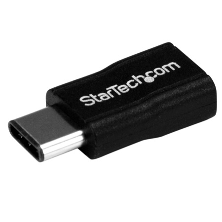 StarTech USB-C Male to Micro-USB Female Adapter, Black