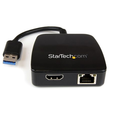 StarTech 9 Pin USB 3.0 Male to 19 Pin HDMI and GbE RJ-45 Female Travel Adapter