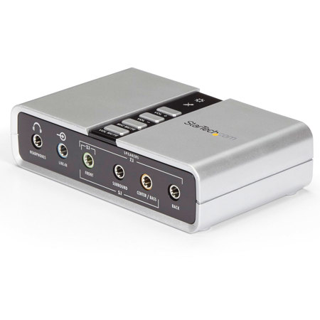 StarTech 7.1 USB Audio Adapter External Sound Card with SPDIF Digital Audio, Silver
