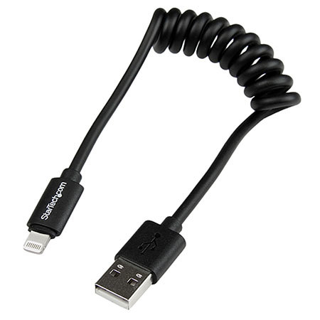 StarTech 0.3m (0.98') Coiled 8-pin Connector to USB Cable for iPhone/iPod/iPad