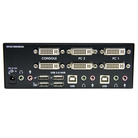 StarTech 2 Port Dual DVI USB KVM Switch with Audio & USB 2.0 Hub