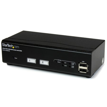 StarTech 2 Port USB VGA KVM Switch with DDM Fast Switching Technology and Cables