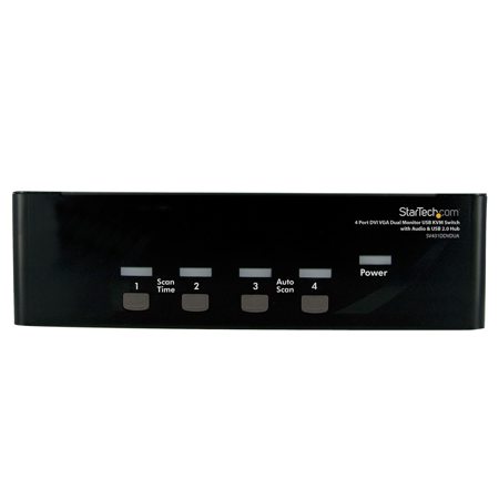 StarTech 4 Port DVI VGA Dual Monitor KVM Switch USB with Audio & USB 2.0 Hub