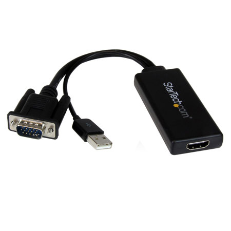 StarTech 10.2" VGA to 1080p HDMI Adapter with USB Audio and Power