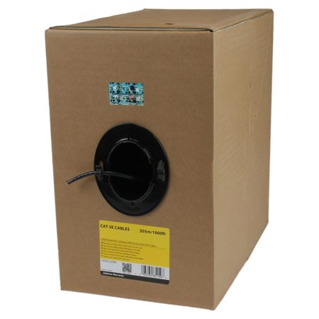 StarTech 1000' CMR Cat5e Solid UTP Bulk Cable Roll, Black
