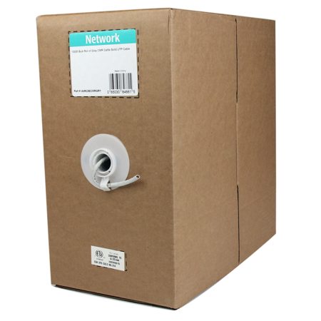 StarTech 1000' CMR Cat5e Solid UTP Bulk Cable Roll, Gray