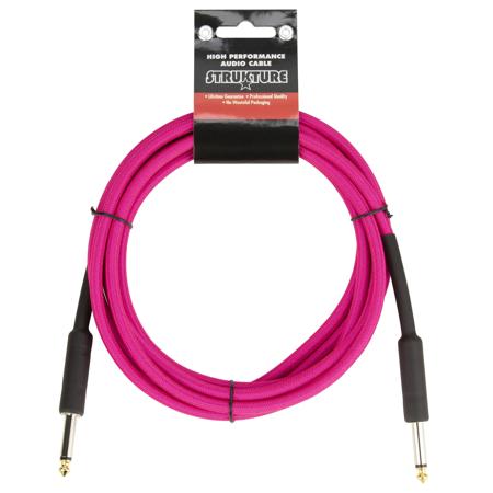 Strukture 10' Instrument Cable, 6mm Woven, Neon Pink