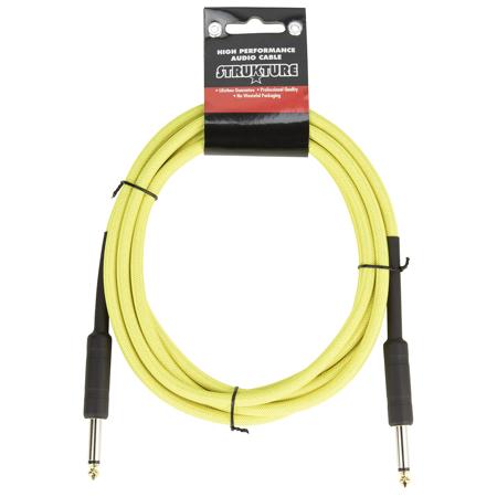 Strukture 18.6' Instrument Cable, 6mm Woven, Neon Yellow