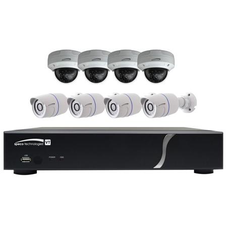 Speco Technologies 8CH 1080p DVR System, 4x Bullet Camera, 4x Dome Camera