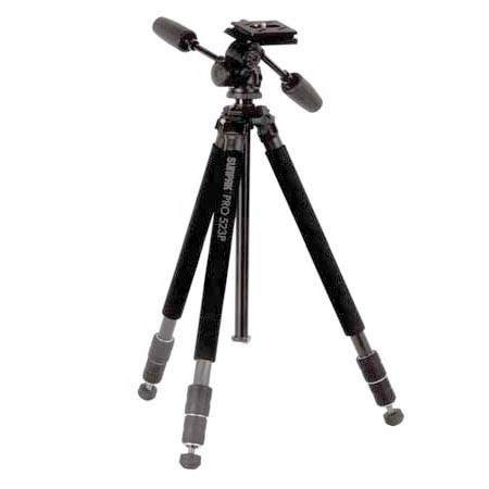 Sunpak Pro 523P Carbon Fiber Tripod, 3Way Video Panhead