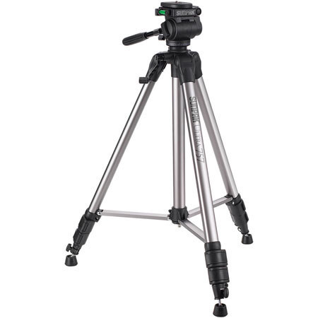 Sunpak Ultra Pro 757 Tripod with 3-way Fluid-Effect Panhead, Silver #620757