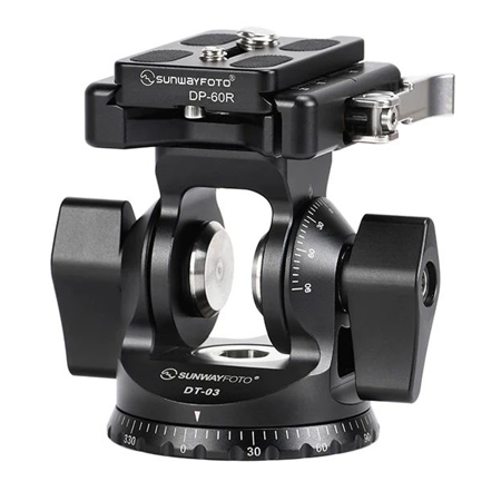 SunwayFoto DT-03 Two-Way Tilt Head w/Clamp and Quick Release Plate