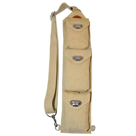 Sucaro Beige Canvas Freedom Strap with Drop Lock Flaps