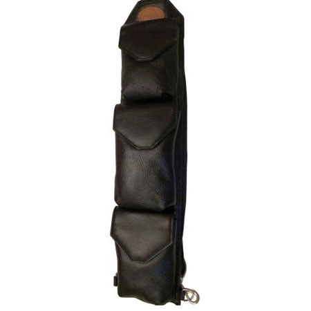 Sucaro Pebble Black Leather Strap with Magnetic Flaps