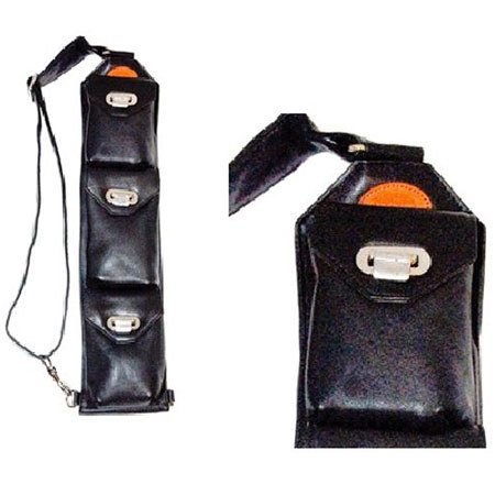 Sucaro Black Nappa Leather Strap with Drop Lock Flaps