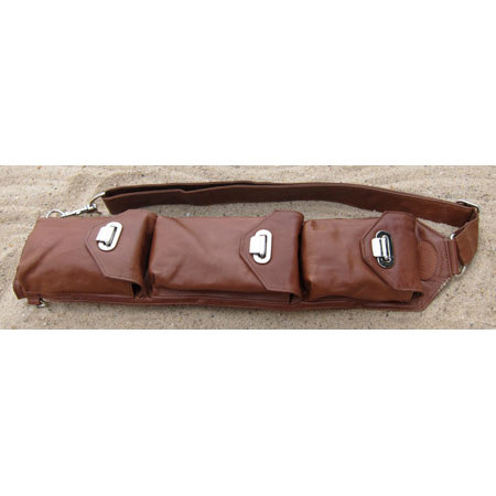 Sucaro Smooth Tan Leather Strap with Drop Lock Closures