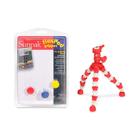 Sunpak Flexpod Plus Gripper 1 Plastic Mini Tabletop Tripod with BallHead -White