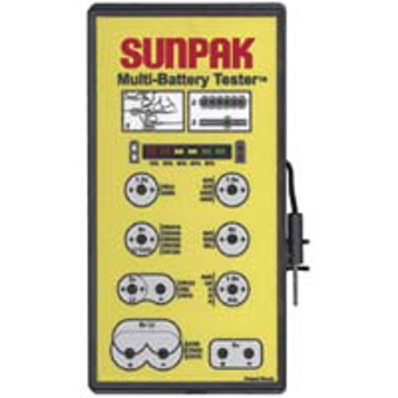 Sunpak Professional Multi Battery Tester for Zn Air, Lithium, Coin-type, AAA, AA, C Cell, D Cell, N, or 9V Batteries