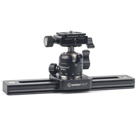 SunwayFoto M3 Micro-Slip Slide Rail Kit with XB-28II Ballhead & PT-37 QR Plate