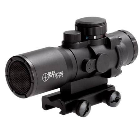 Sun Optics 4x32 Tactical Precision Prismatic Red Dot Sight, Mil-Type Reticle