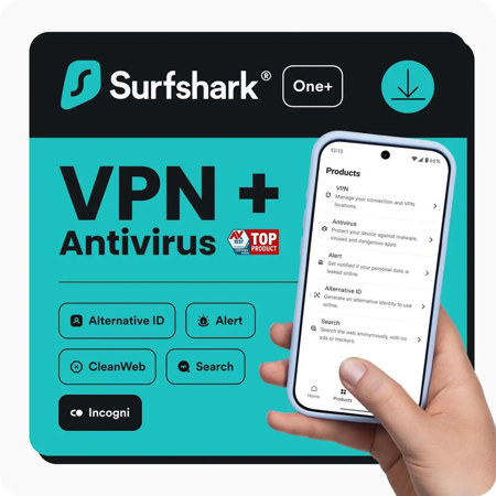 Surfshark One+ VPN 1-Year Subscription, Download