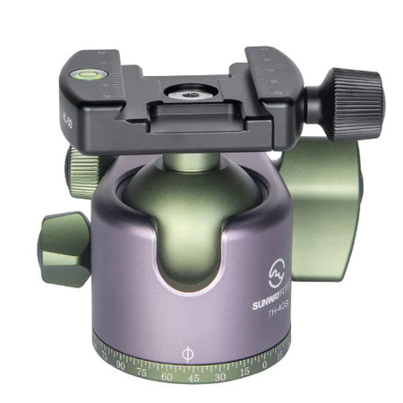 SunwayFoto TH-40S 40mm Low-Profile Ball Head with Arca Swiss Clamp and QR Plate