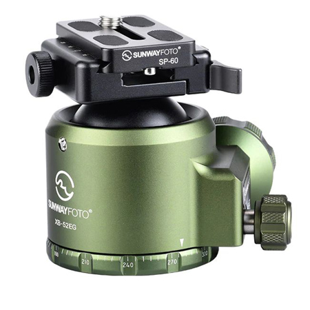 SunwayFoto XB-52EG XB Series Low-Profile Ball Head with SDC-50 Clamp, OD Green