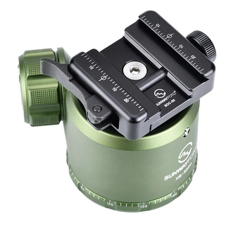 SunwayFoto XB-52EG XB Series Low-Profile Ball Head with SDC-50 Clamp, OD Green