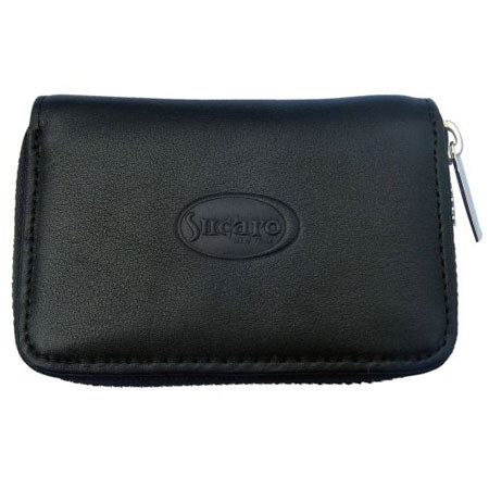 Sucaro Black Nappa Leather Full Zippered Wallet