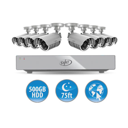 SVAT Electronics 8CH Smart Security DVR 8 Hi-Res Outdoor Security Cameras