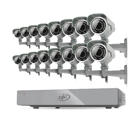 SVAT Electronics 16Ch 500GB Security DVR, 16 Outdoor Cameras, 100' Night Vision